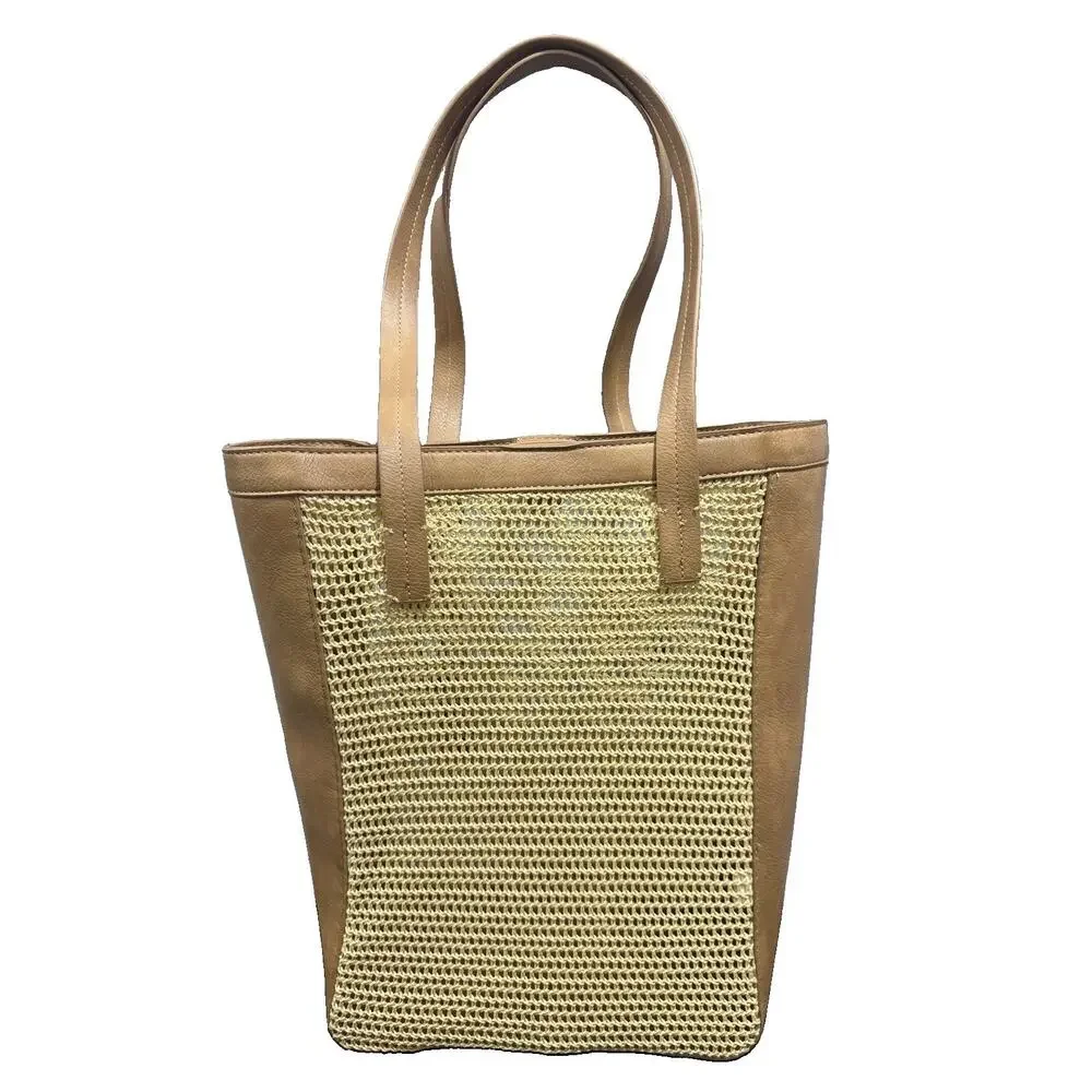 Olivia & Kate Straw Tote Bag NWT Tan Woven Tassel Large Summer Beach Shoulder